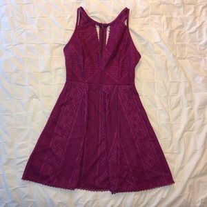 Free People Hot Pink Cutout Mini Dress
